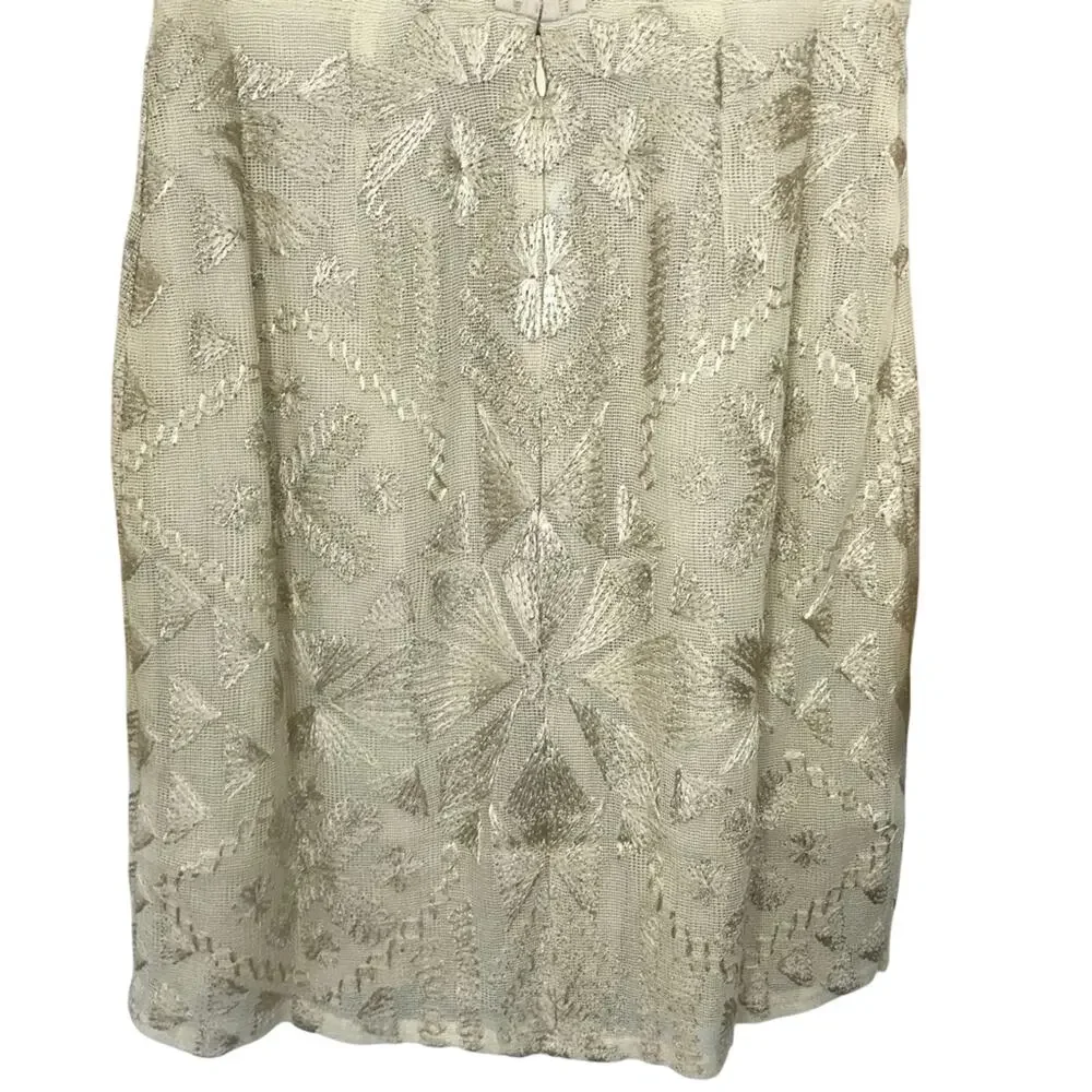 Free People Cleo Embroidered Mini Dress Bell Sleeves Open Back Size 0 NEW